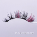 Klassische natürliche 20 -mm -Wimpern rosa Glitzer Nerz Wimpern